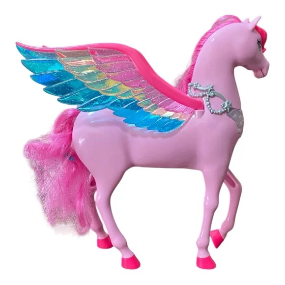 Barbie Doll Toy, Pegasus Pink Winged Horse Toy Inspired A Touch of Magic TV Show - Picture 4 of 11